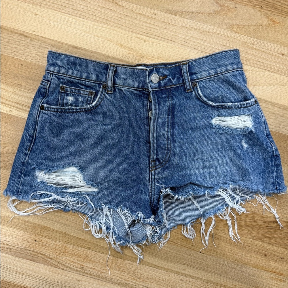 Reformation Dixie High Rise Jean Shorts Size 25 - Picture 2 of 5